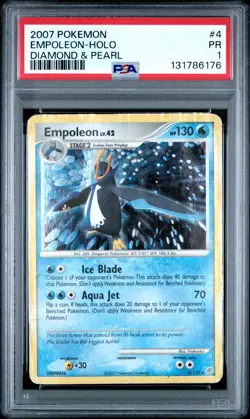 Pokemon TCG Empoleon 4/130 2007 Diamond & Pearl Holo Rare Card - PSA 1 / POP 5 - Image 1