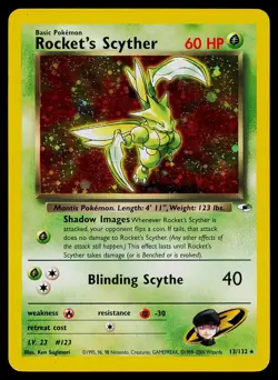 Pokemon Card Rocket's Scyther 13/132 Gym Heroes Unlimited Holo Rare - Image 1