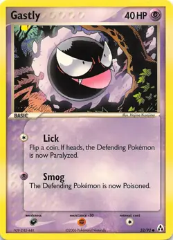 GASTLY 52/92 - COMMON - NON-HOLO - EX Legend Maker - Pokemon Card - NM/M - Image 1
