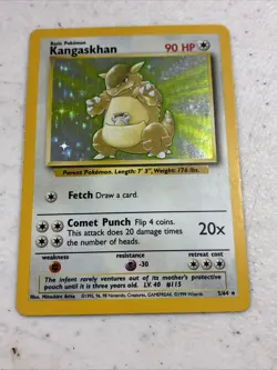 Pokemon TCG Card Kangaskhan Jungle 5/64 Holo Unlimited Holo Rare 1999 HP - Image 3