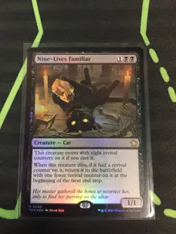 MTG Magic The Gathering Nine-Lives Familiar Rare Foil Prerelease Promo Black Cat - Image 1