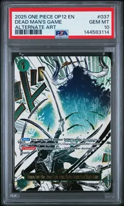 One Piece Card Game - Dead Man's Game OP12-037 Alt Art Foil PSA 10 - Image 1