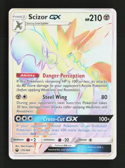 Scizor GX 175/168 Rainbow Rare Celestial Storm Pokemon Lightly Played - Image 1