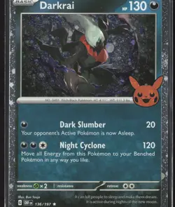 Darkrai (Cosmos Holo) 136/197 Holo Trick or Trade BOOster 2024 Pokemon Holo NM - Image 1