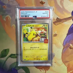 2025 Pokemon Mcdonald's Promo JP Pikachu #020/M-P PSA 10 GEM MINT - Image 1