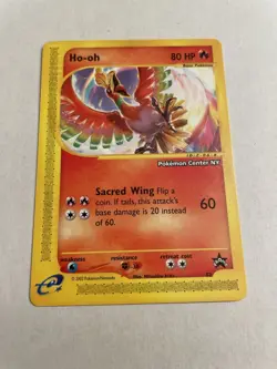 Ho-Oh #52 Pokemon TCG WOTC Black Star Promo “Pokemon Center NY” Stamped LP - Image 1