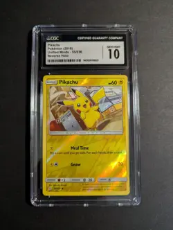 2019 Pokemon Sun & Moon Unified Minds Pikachu Reverse Holo #55/236 CGC 10 - Image 1