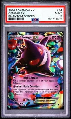 2014 POKEMON XY GENGAR EX PHANTOM FORCES #34 PSA 9 - Image 1