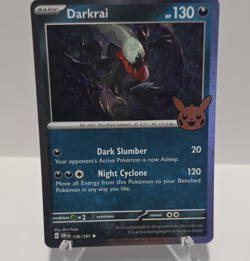 SWIRL Pokemon Darkrai 136/197 Trick or Trade 2024 Cosmos Holo SWIRL above stamp - Image 1