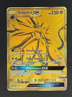 Pokemon Solgaleo GX Hidden Fates Full Art Black Star Gold Promo SM104a - Image 1