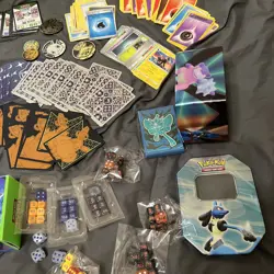 Huge Pokemon Player Dice Trainer Energy Lot With sleeves dividers And Deck Boxes - Image 2