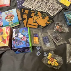 Huge Pokemon Player Dice Trainer Energy Lot With sleeves dividers And Deck Boxes - Image 3