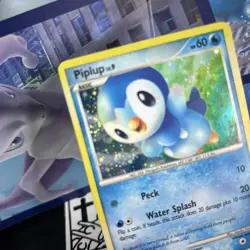 2007 Pokemon Piplup DP03 Black Star Promo Holo Moderately Played - Image 2