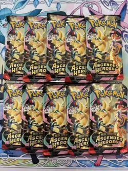 Ascended Heroes Booster Pack - Lot of 10 Pokemon Booster Packs - Image 1