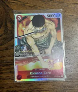 Bandai One Piece TCG Roronoa Zoro ST01-013 SR Foil Super Pre-Release - Image 1