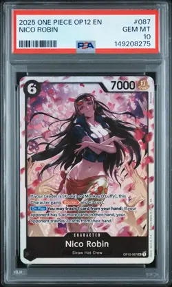 2025 ONE PIECE OP12-LEGACY OF THE MASTER #087 NICO ROBIN PSA 10 - Image 1