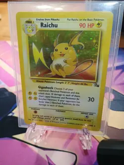 Pokemon TCG Raichu Fossil Holo Rare Card 14/62 Unlimited English LP - Image 1