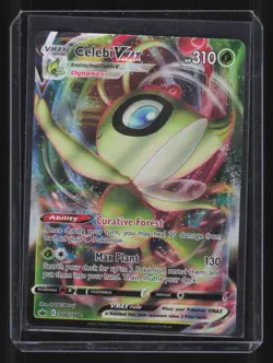 Pokemon TCG Celebi VMAX Chilling Reign 008/198 Ultra Holo Rare Full Art - Image 1