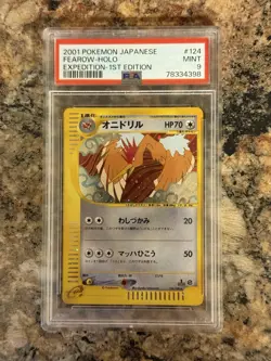 Pokemon TCG 2001 Fearow Holo Expedition Japanese 1st edition 124/128 PSA Mint 9 - Image 1