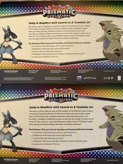 2 x Pokemon Prismatic Evolutions Lucario EX and Tyranitar EX Premium Collection - Image 5