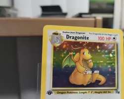 1999 Pokemon Fossil 1st Edition DRAGONITE Holo Rare 4/62 English MINT UNPLAYED - Image 2