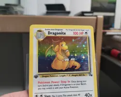 1999 Pokemon Fossil 1st Edition DRAGONITE Holo Rare 4/62 English MINT UNPLAYED - Image 3