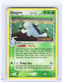 2009 Pokemon—Quagsire (Delta Species) #21 Dragon Frontiers—R Reverse Holo [LP] - Image 1