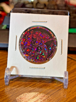 Pokemon TCG flip coin Ponyta Galarian pink confetti holofoil rare Japan - Image 1