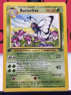 Butterfree 33/64 Jungle WOTC 1st Edition Pokemon TCG Regular Uncommon 1999 MP - Image 3
