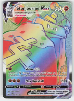 Stonjourner VMAX 205/202 Rainbow Rare Sword & Shield Pokemon Near Mint - Image 1