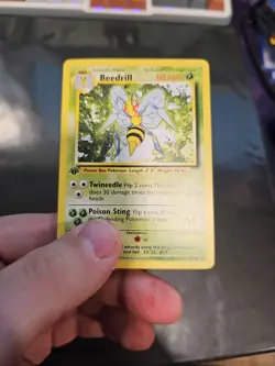 1999 Pokemon Base Set Beedrill 1st Edition Shadowed Rare 17/102 WOTC LP - Image 5