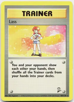 Lass 104/130 Rare Base Set 2 Pokemon Moderately Played - Image 1