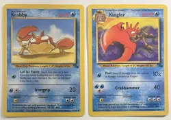 Pokemon Krabby 51/62 Kingler 38/62 Fossil Set EX-LP - Image 1