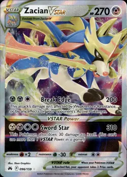 Pokemon TCG Crown Zenith Zacian 096/159 - Image 1