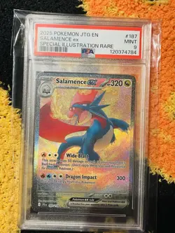 2025 POKEMON JTG EN-JOURNEY TOGETHER ILLUSTRATION RARE #187 SALAMENCE EX PSA 9 - Image 4
