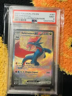 2025 POKEMON JTG EN-JOURNEY TOGETHER ILLUSTRATION RARE #187 SALAMENCE EX PSA 9 - Image 5