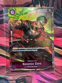 *Sealed* Roronoa Zoro Pre Release Winner Promo P-045 English Ver with Free Gift - Image 1