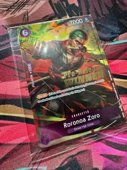 *Sealed* Roronoa Zoro Pre Release Winner Promo P-045 English Ver with Free Gift - Image 3