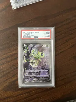 Pokemon TCG Celebi v 245/264 Fusion Strike Alternate Art Rare Holo Card PSA 10 - Image 1