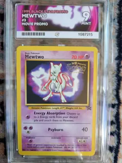Pokemon TCG Mewtwo 3 Black Star Promo First Movie Promo Card - Vintage - ACE 9 - Image 2