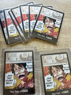 Bandai One Piece Card Game DON!! Card Monkey D. Luffy Alt Art +1000 Lot of 10 - Image 1