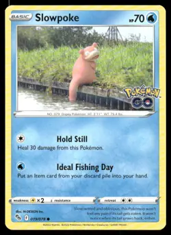 Pokemon Cards Slowpoke 019/078 Pokemon GO Common NM - Image 1
