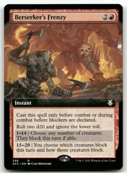 Berserker's Frenzy (Extended Art) #298 (NM) Forgotten Realms AFC Magic MTG - Image 1