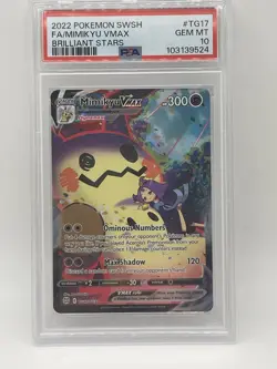 Pokemon Mimikyu VMAX PSA 10 Gem Mint💎 TG17/TG30 Brilliant Stars Trainer Gallery - Image 1