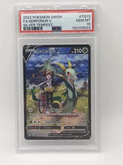 Pokemon Serperior V PSA 10 GEM MINT TG13/TG30 Silver Tempest Trainer Gallery FA - Image 2