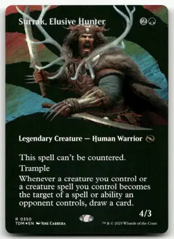 Surrak, Elusive Hunter (Borderless) #350 (Foil) NM Tarkir Dragonstorm Magic MTG - Image 1