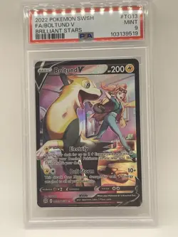 Pokemon Boltund V PSA 9 MINT TG13/TG30 Brilliant Stars Full Art Trainer Gallery - Image 1