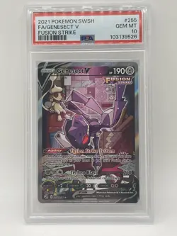 Pokemon Genesect V PSA 10 GEM Mint 💎 255/264 Alternate Full Art Fusion Strike - Image 1