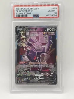 Pokemon Genesect V PSA 10 GEM Mint 💎 255/264 Alternate Full Art Fusion Strike - Image 2