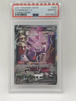 Pokemon Genesect V PSA 10 GEM Mint 💎 255/264 Alternate Full Art Fusion Strike - Image 3